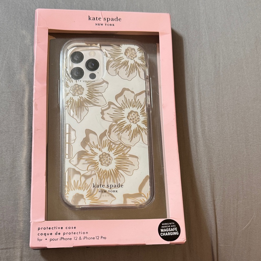 kate spade Gold Floral iPhone 12/12 Pro Case